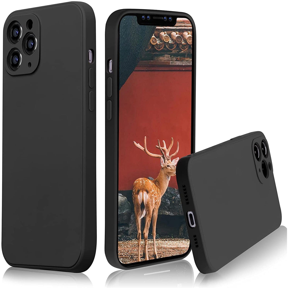 Husa protectie compatibila cu Apple iPhone 11 Pro Liquid Silicone Case Negru - vivimall.ro