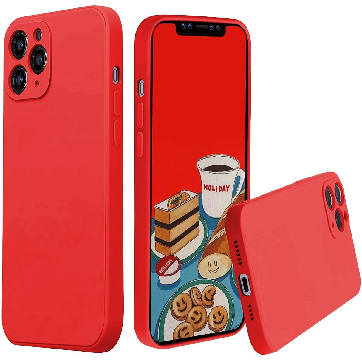 Husa protectie compatibila cu Apple iPhone 11 Pro Liquid Silicone Case Rosu - vivimall.ro