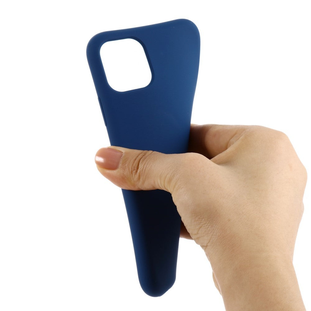 Husa protectie compatibila cu Apple iPhone 11 Pro Max Liquid Silicone Case Albastru inchis - vivimall.ro