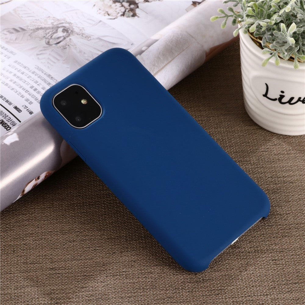 Husa protectie compatibila cu Apple iPhone 11 Pro Max Liquid Silicone Case Albastru inchis - vivimall.ro