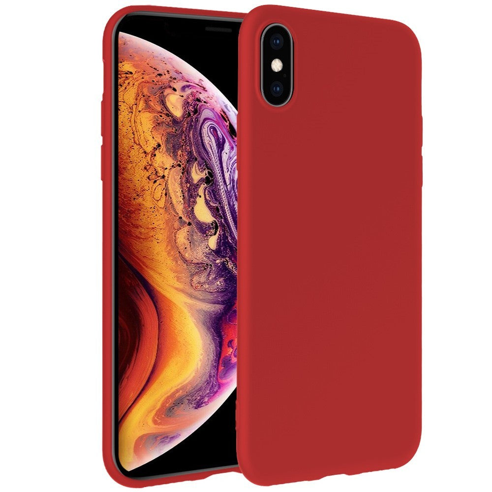Husa protectie compatibila cu Apple iPhone X/XS Liquid Silicone Case Rosu - vivimall.ro