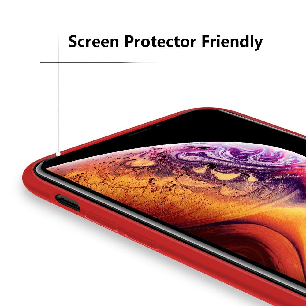 Husa protectie compatibila cu Apple iPhone X/XS Liquid Silicone Case Rosu - vivimall.ro