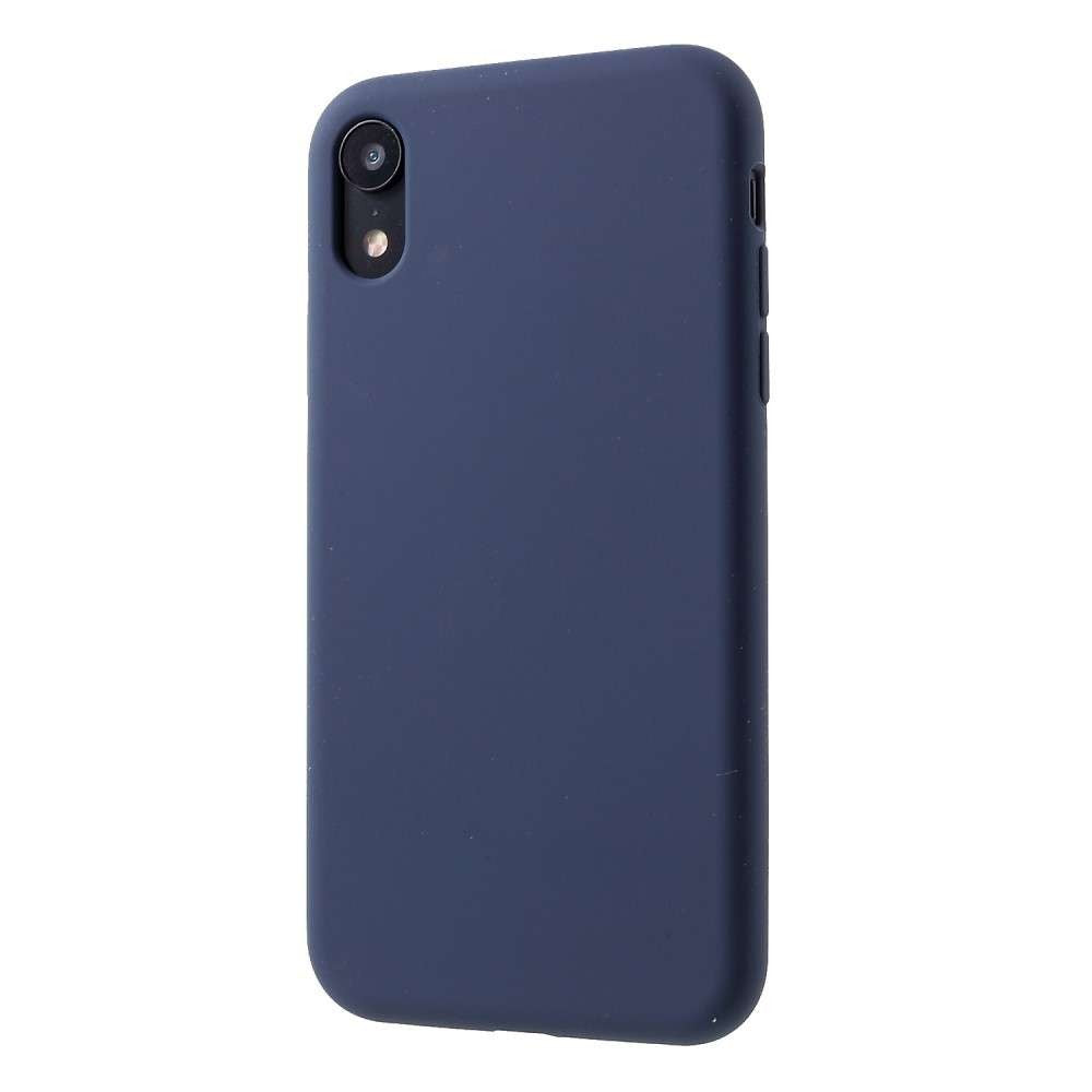 Husa protectie compatibila cu Apple iPhone XR Liquid Silicone Case Albastru inchis - vivimall.ro