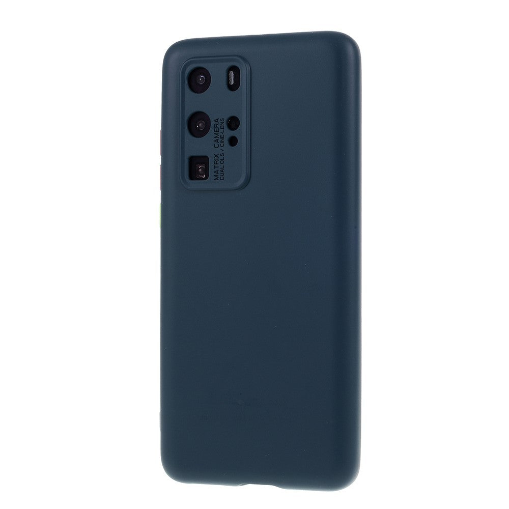 Husa protectie compatibila cu Huawei P40 Pro Liquid Silicone Case Albastru inchis - vivimall.ro