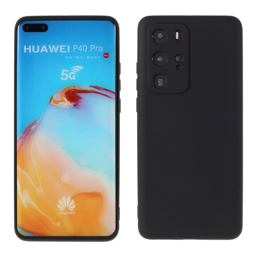 Husa protectie compatibila cu Huawei P40 Pro Liquid Silicone Case Negru - vivimall.ro