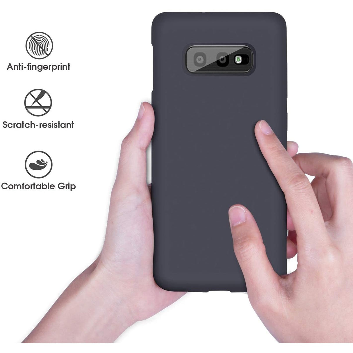 Husa protectie compatibila cu Samsung S10 E Liquid Silicone Case Albastru inchis - vivimall.ro