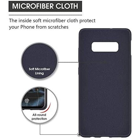 Husa protectie compatibila cu Samsung S10 E Liquid Silicone Case Albastru inchis - vivimall.ro