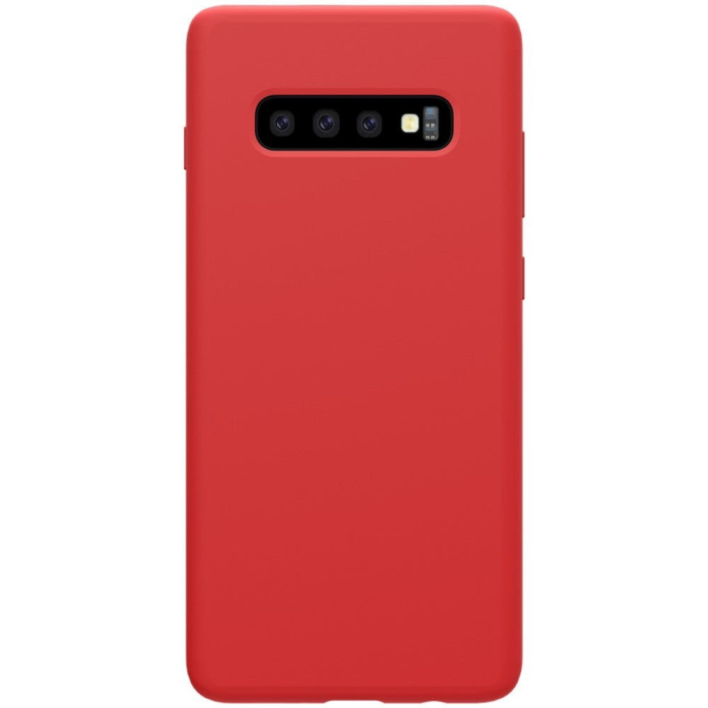 Husa protectie compatibila cu Samsung S10 Liquid Silicone Case Rosu - vivimall.ro