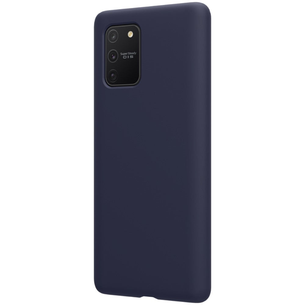 Husa protectie compatibila cu Samsung S10 Lite Liquid Silicone Case Albastru inchis - vivimall.ro