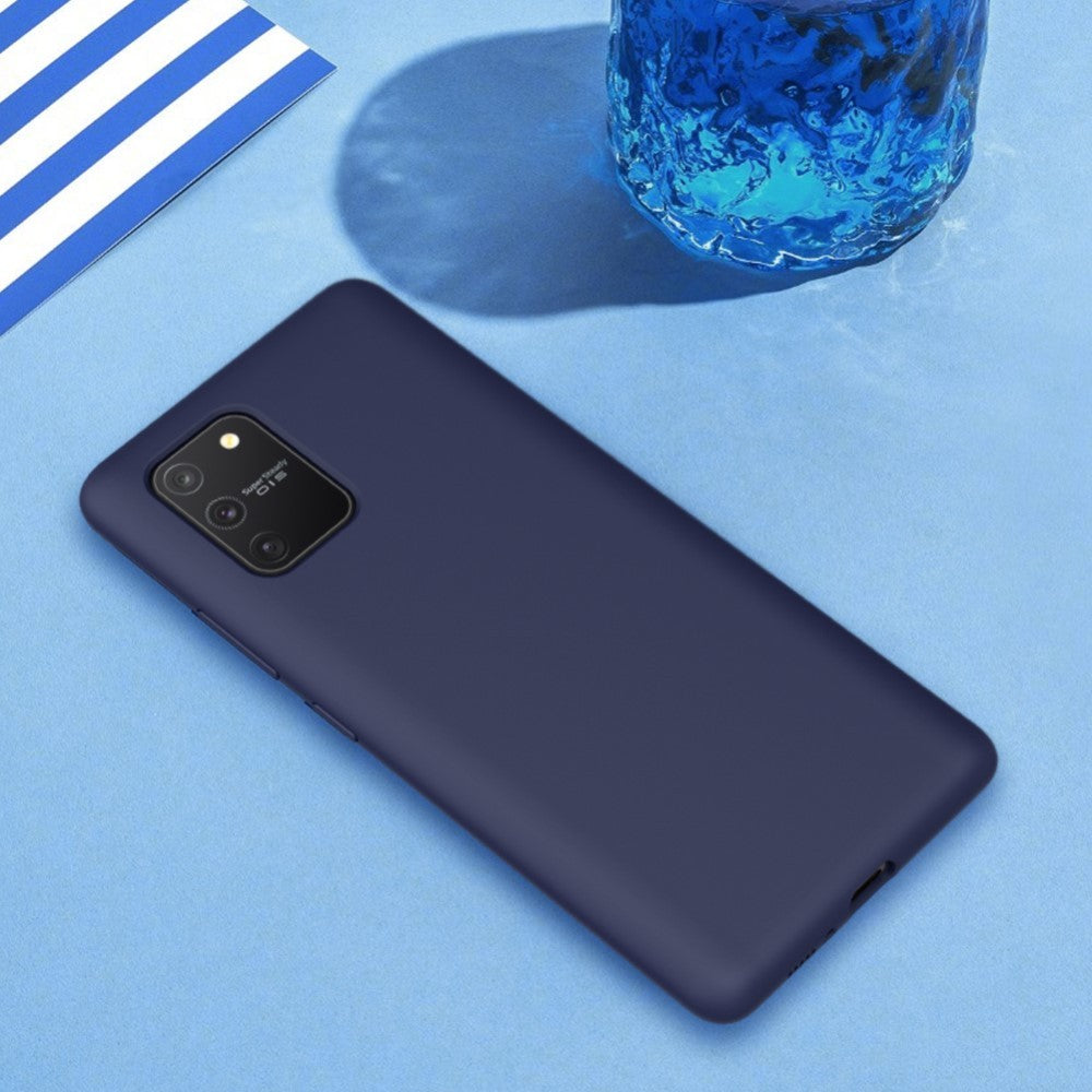 Husa protectie compatibila cu Samsung S10 Lite Liquid Silicone Case Albastru inchis - vivimall.ro