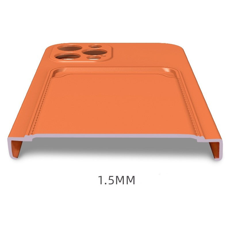 Husa protectie cu suport card compatibila cu Samsung A72 Portocaliu - vivimall.ro