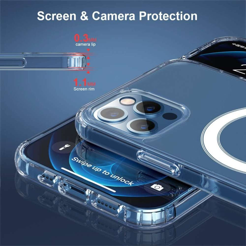 Husa de Protectie, Flippy, pentru Apple iPhone 12/12 Pro, Compatibila MagSafe, din Silicon , Transparent - vivimall.ro