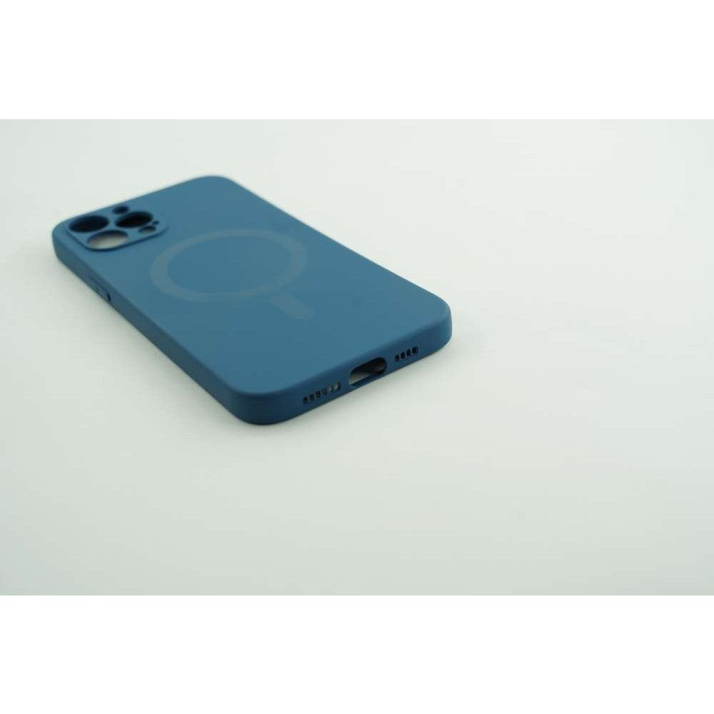 Husa protectie Flippy compatibila cu Apple iPhone 12 Pro Max Mag Safe Silicone Albastru - vivimall.ro