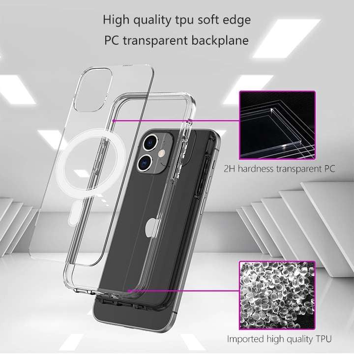 Husa protectie Flippy compatibila cu Apple iPhone 12 Pro Max Mag Safe Silicone Transparent - vivimall.ro