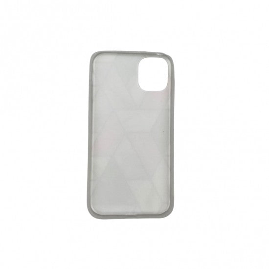 Husă protecție iPhone 12 Pro Max TPU alb, design marble lucios, montată pe telefon