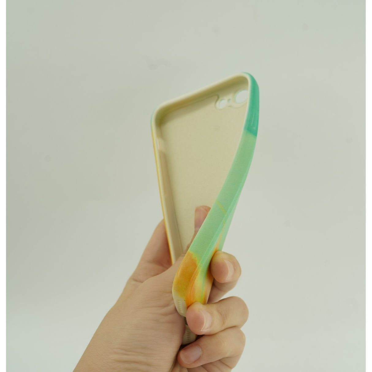 Husa protectie Flippy compatibila cu Apple iPhone 12 Tpu Ombre, Verde/Galben - vivimall.ro