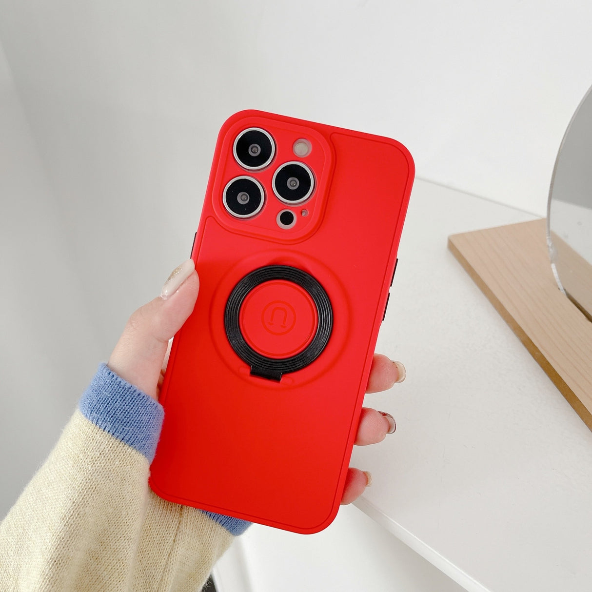 Husa protectie Flippy compatibila cu Apple iPhone 13 Pro Mag Safe Silicone Rosu - vivimall.ro