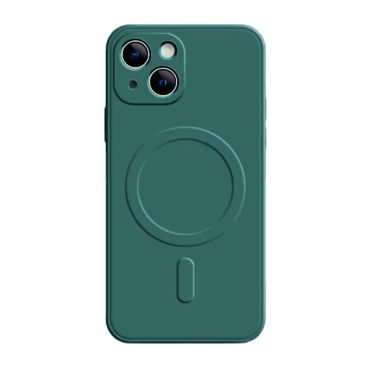 Husa Protectie, Vivimall, Husa de Protectie Compatibila cu iPhone 13, Liquid MagSafe, Ring-Shaped, Magnetica, Verde - vivimall.ro