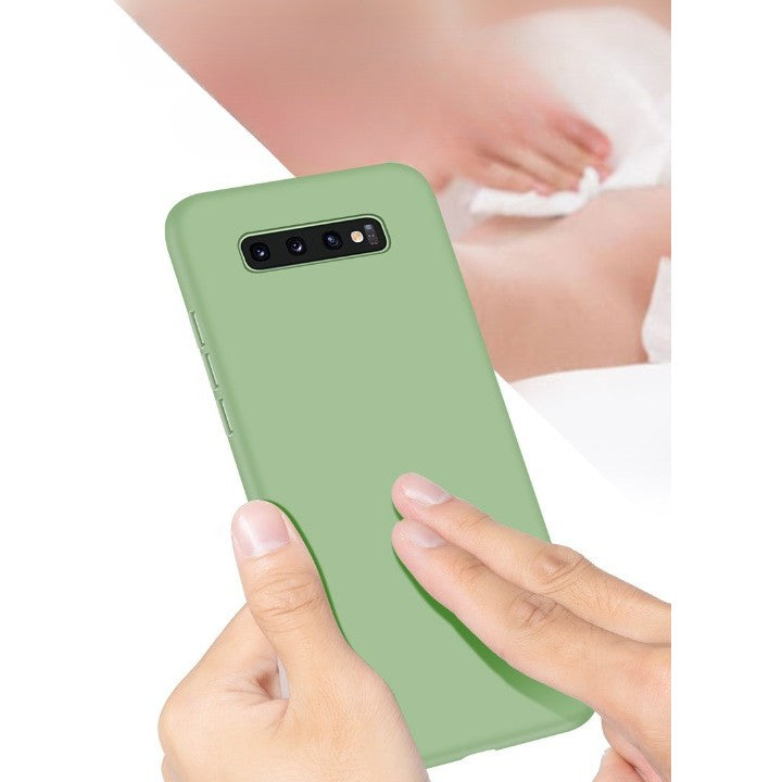 Husa protectie Flippy compatibila cu Samsung Galaxy S10 Liquid Silicone Case Verde Inchis - vivimall.ro