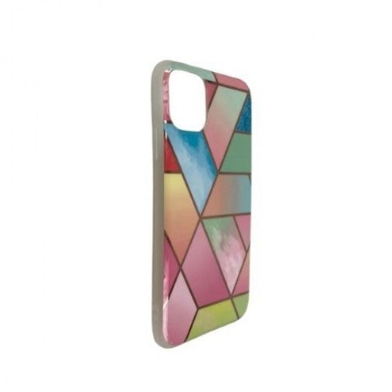 Husa protectie Flippy compatibila cu Samsung Galaxy S21 Soft IMD TPU Marble Geometric Roz - vivimall.ro