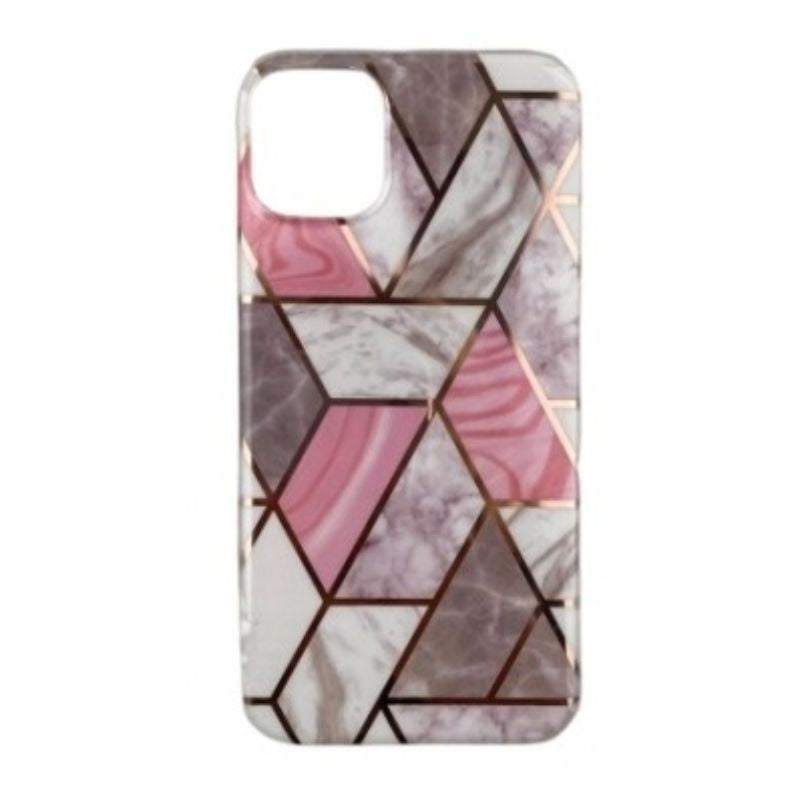 Husa protectie Flippy compatibila cu Samsung Galaxy S21 Ultra Soft IMD TPU Marble Geometric Alb - vivimall.ro