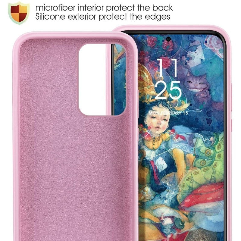 Husa protectie Flippy compatibila cu Samsung S21 5G Liquid Silicone Case Roz - vivimall.ro