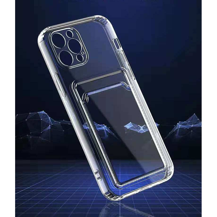 Husa protectie Flippy cu suport card compatibila cu Apple iPhone 12 Mini Transparent - vivimall.ro