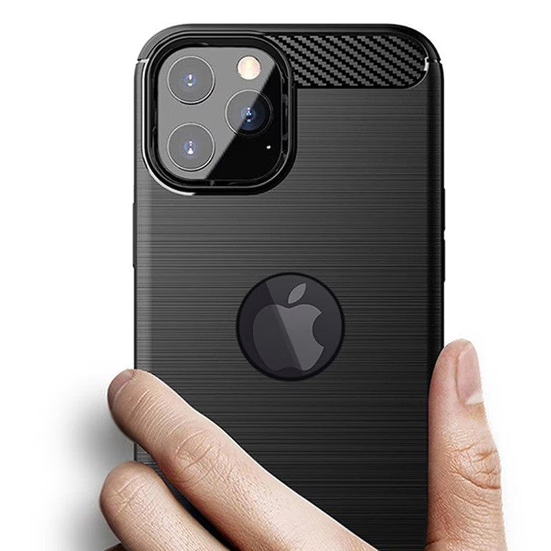 Husa Protectie, Vivimall, compatibila Apple iPhone 14, Carcasa TPU Carbon, 1.5 mm, Negru - vivimall.ro