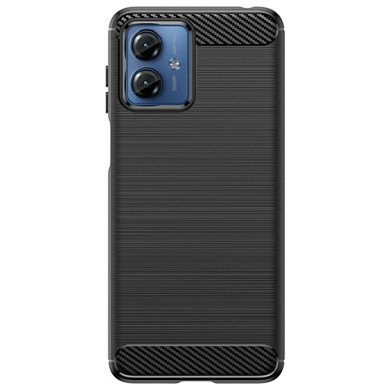 Husa de Protectie pentru Motorola Moto G14, Vivimall, Protectie 360, din TPU cu element de Carbon, Anti Alunecare, 1.8 mm, Negru - vivimall.ro