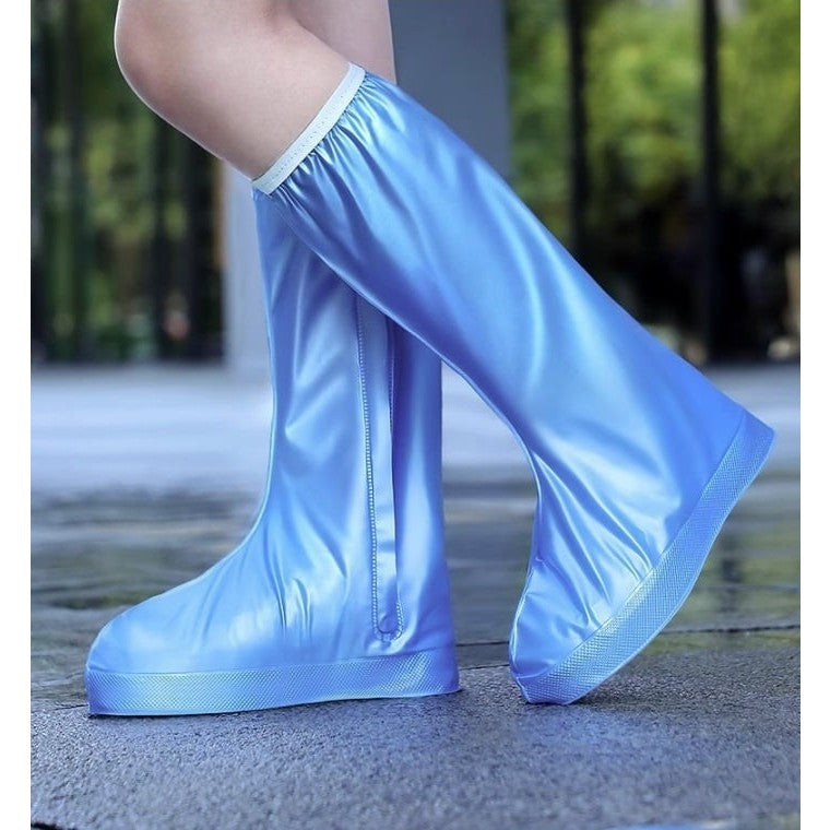 Protectie Incaltaminte pentru Ploaie si Noroi, Flippy, Impermeabila, Talpa Antiderapanta, cu Fermoar si Capsa, Inaltime 40 cm, Marime XL 40-41, Albastru - vivimall.ro