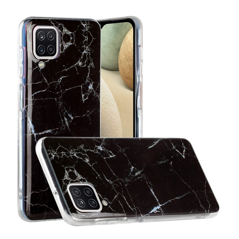 Husa protectie pentru Apple iPhone 11 Soft IMD TPU Marble Negru cu Suport inclus - vivimall.ro