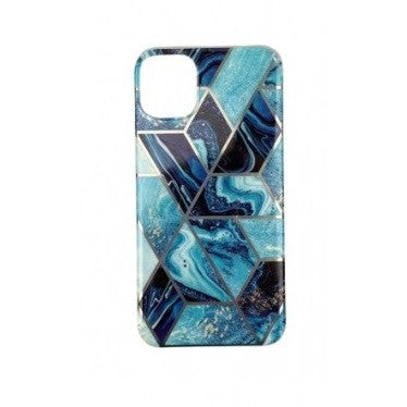 Husa protectie pentru Samsung A51 Soft IMD TPU Marble Geometric Albastru - vivimall.ro