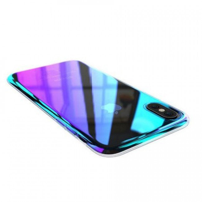 Husa Samsung Galaxy A8 2018 Electroplating Albastru - vivimall.ro