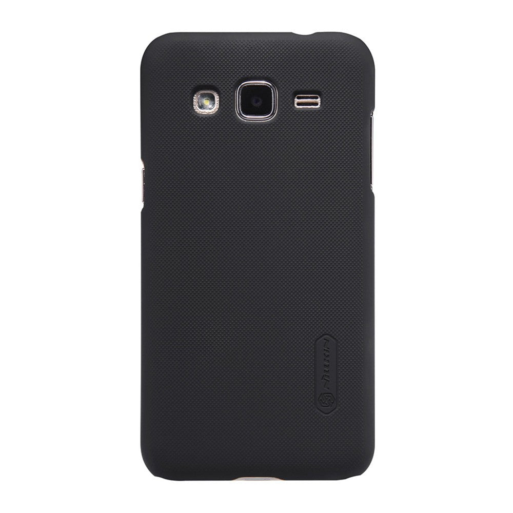 Husa Samsung Galaxy J2 2015 Nillkin Frosted Shield Negru + Folie de protectie - vivimall.ro