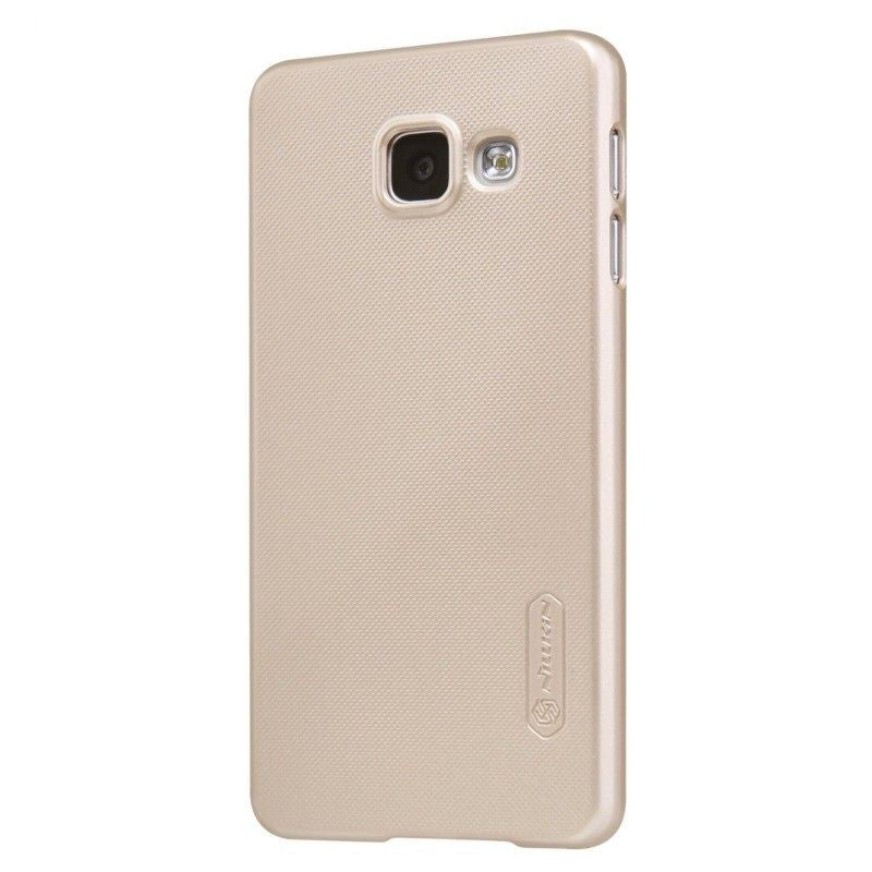 Husa Samsung Galaxy J3 2016 Nillkin Frosted Shield Auriu + Folie de protectie - vivimall.ro