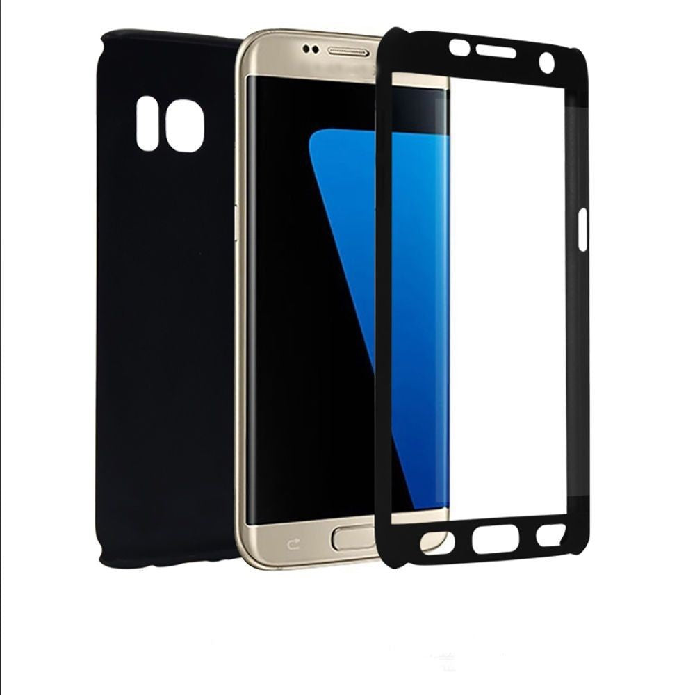 Husa Samsung Galaxy J3 2017 Full Cover 360 Negru + Folie de protectie - vivimall.ro