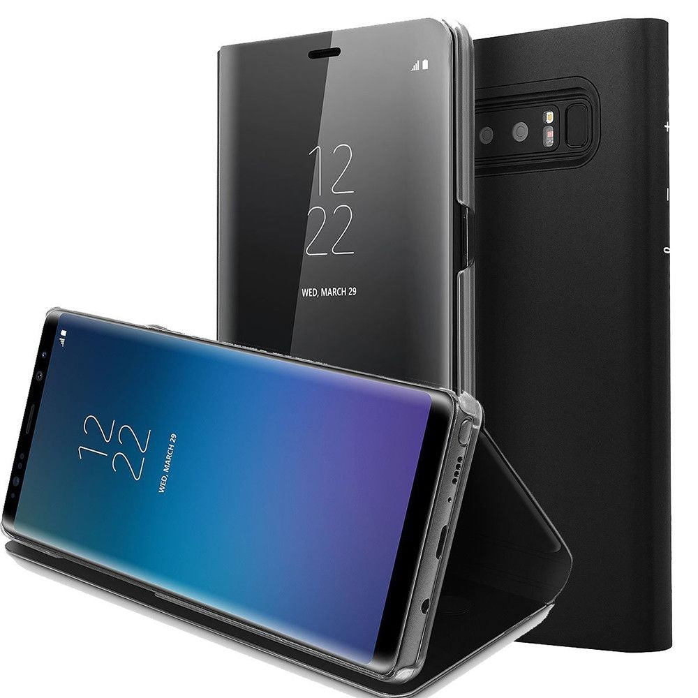 Husa Samsung Galaxy Note 8 Flip Cover Oglinda Negru - vivimall.ro