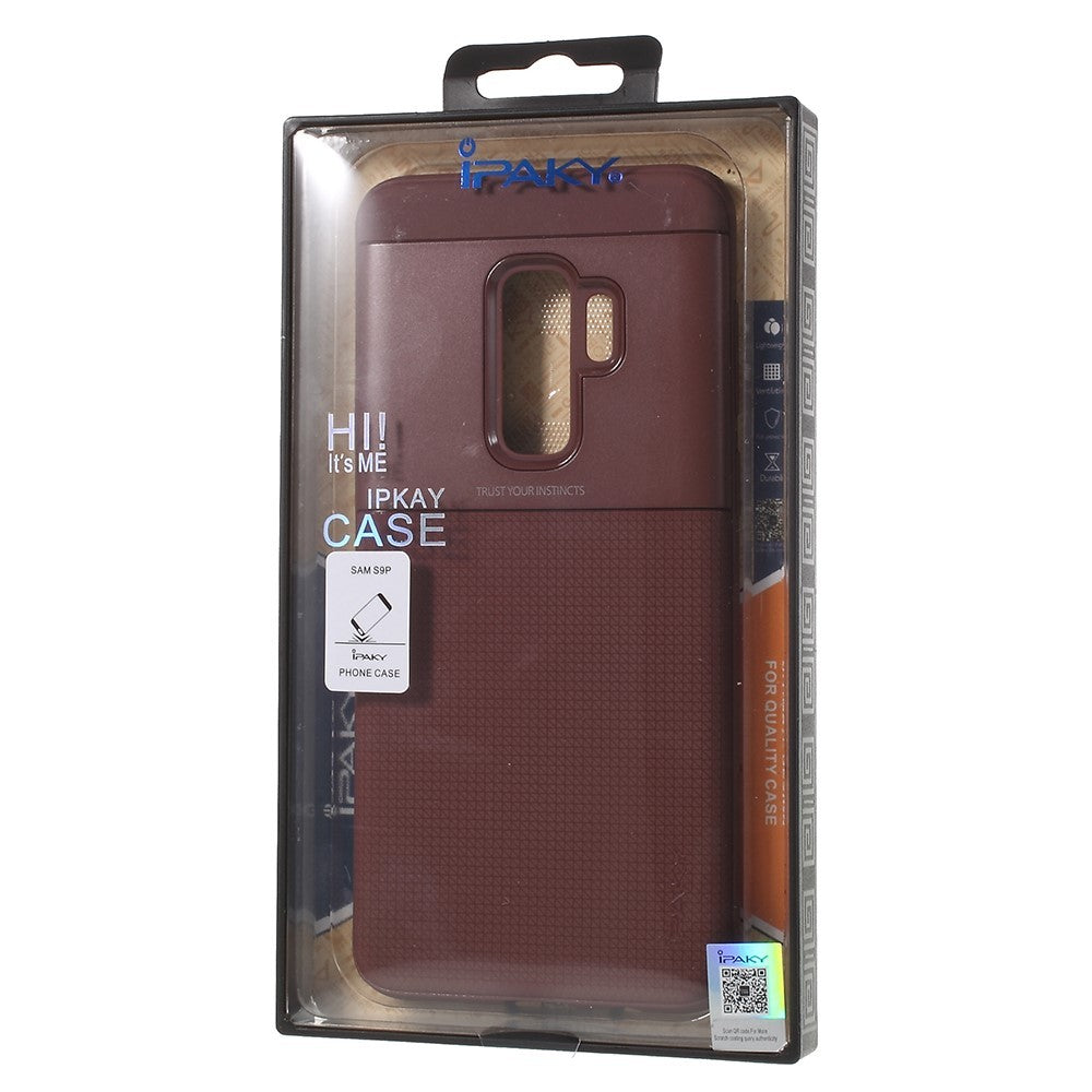 Husa Samsung Galaxy S9 Plus Ipaky Elegant Grid Design TPU Hybrid Maro - vivimall.ro