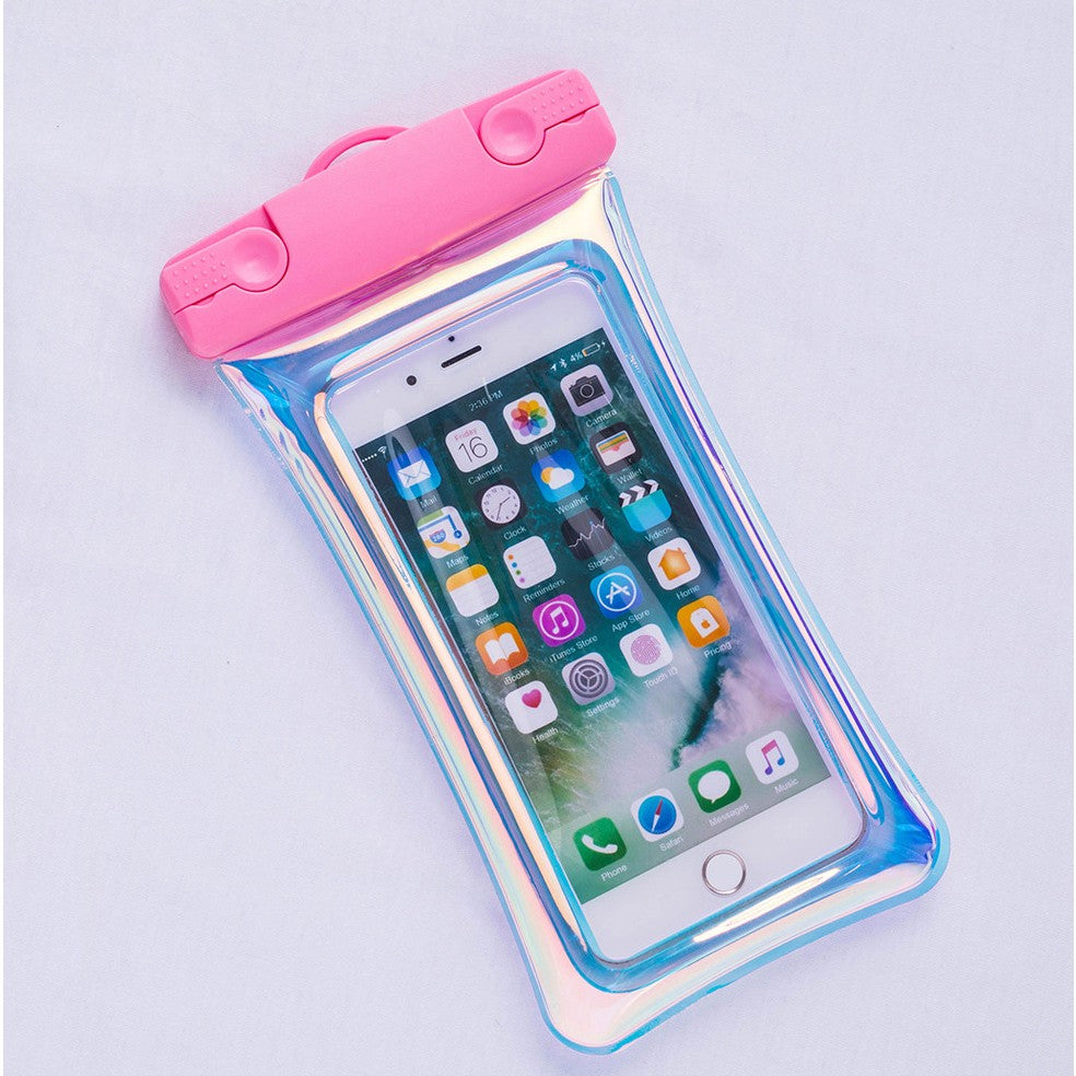 Husa subacvatica Holografica Waterproof Flippy, Snowproof, Universala, Impermeabila, cu Snur, pentru telefon sau documente, Roz - vivimall.ro