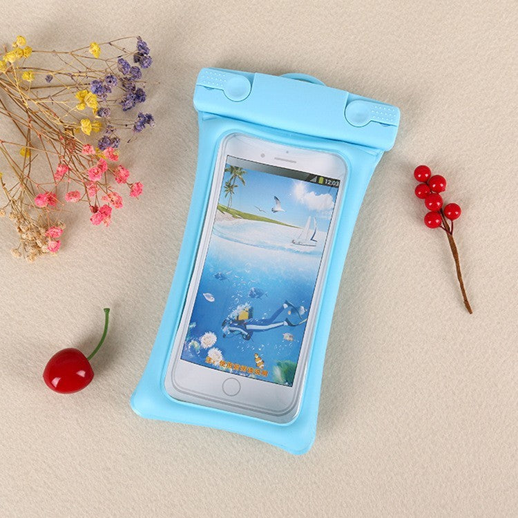 Husa subacvatica Matte Cushion Waterproof Flippy, Snowproof, Universala, cu Snur, pentru telefon sau documente, Bleu - vivimall.ro