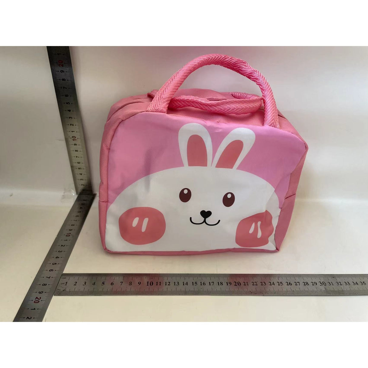 Geantă Frigorifică, Vivimall, cu Desene Animat, Portabilă pentru Copii, de Prânz, din Pânză Oxford, 22x14x19 cm, Model Iepuras, Roz - vivimall.ro