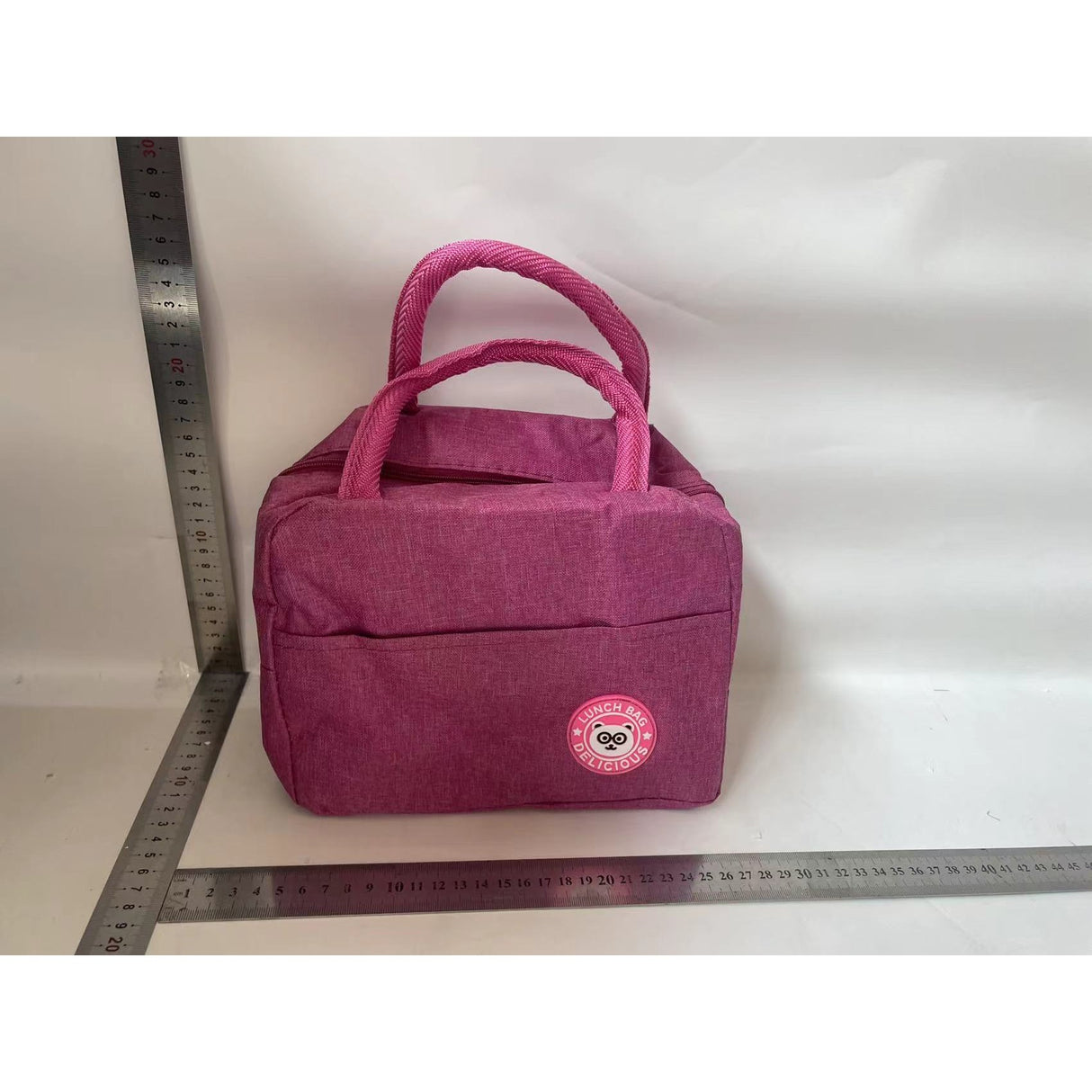 Geanta Termica pentru Pranz, Vivimall, Multifunctionala, Compartimentata, Impermeabila, cu Manere, Buzunar Exterior, 22x14x19 cm, Roz - vivimall.ro