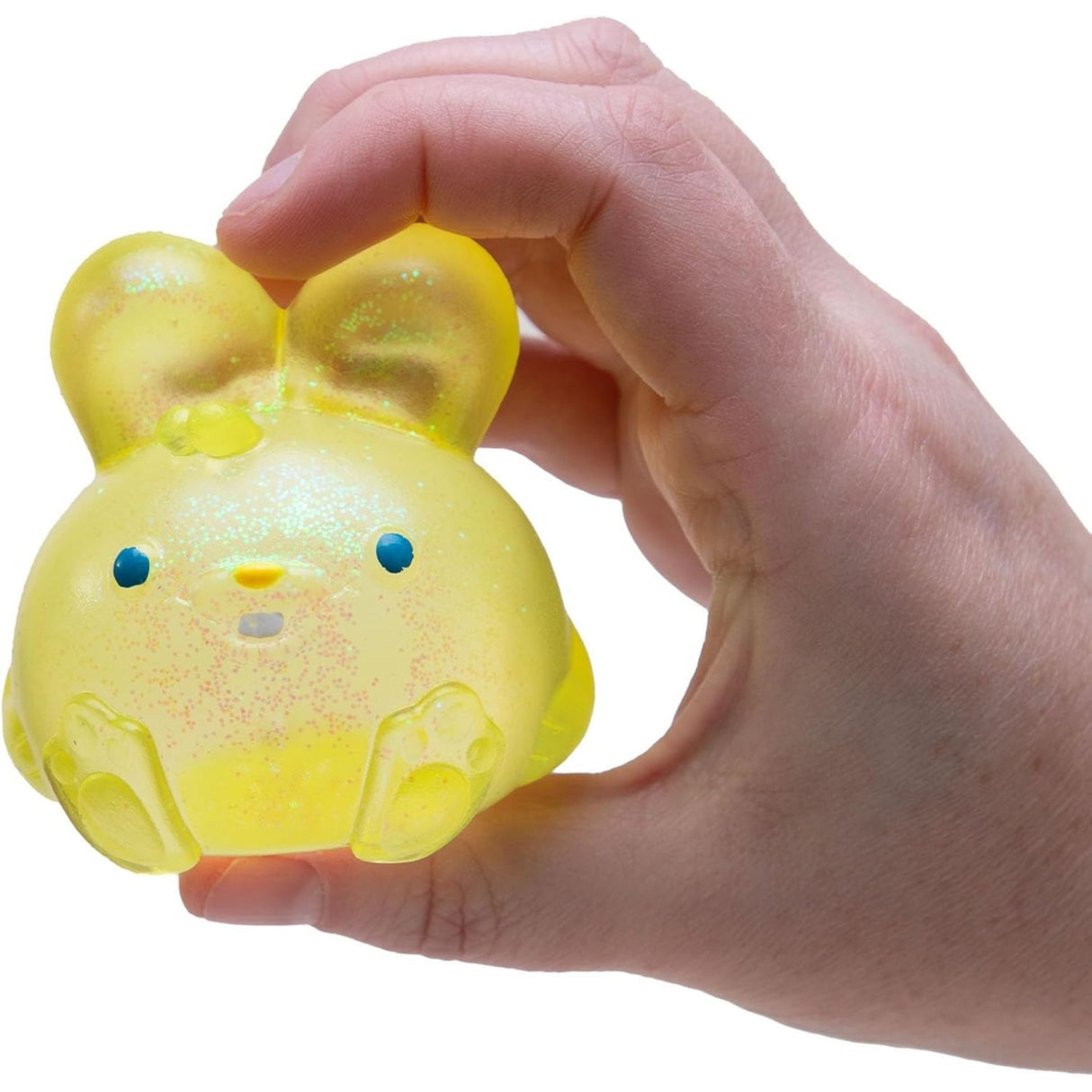 Iepuras Squishy, Flippy, Jucarie Senzoriala Comprimabila cu Sclipici, 1 Bucata, Antistres pentru Adulti si Copii, Efect Calmant cu Revenire Lenta, 7 x 5.5 x 6 cm, Culoare Aleatorie - vivimall.ro