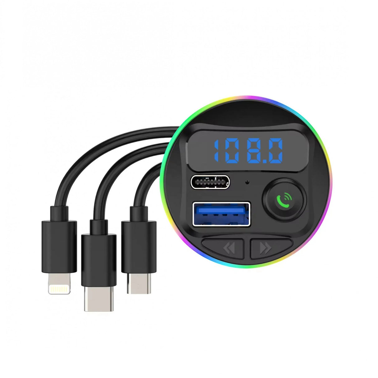Incarcator Auto cu MP3 Player, Vivimall, Port USB Fast Charge QC3.0 si Type C, PD 20W, Bluetooth, 3 Mufe de Incarcare, Negru - vivimall.ro