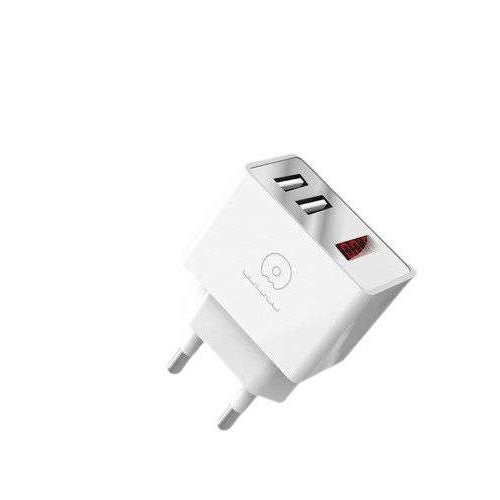 Incarcator Retea Flippy, 2.4A, 2 porturi USB, cu afisaj led WUW-C82, Alb - vivimall.ro