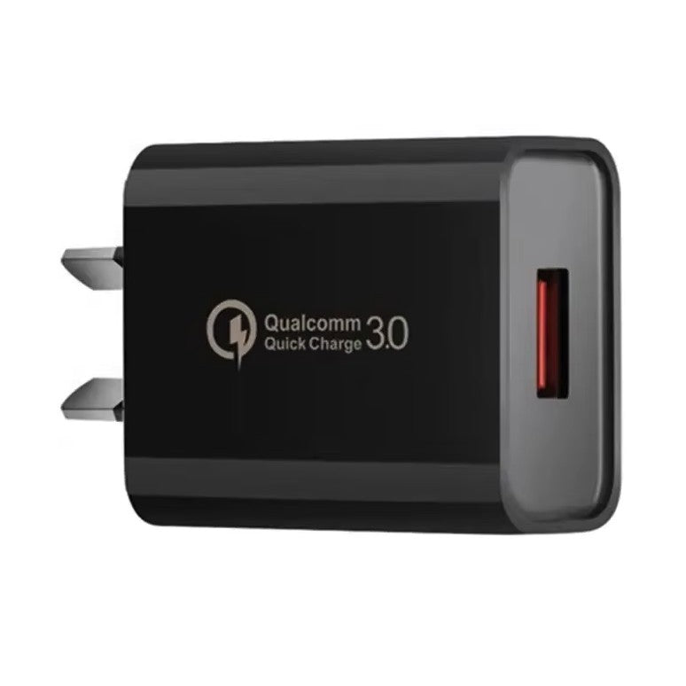 Incarcator Retea Fast Charge 5V3A, Vivimall, Capat STANDARD EUROPEAN QC 3.0, 18W, Fara Cablu, Negru - vivimall.ro