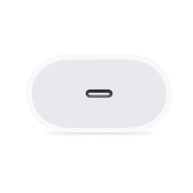 Adaptor Fast Charge 35W alb compatibil Apple, vedere laterală, format compact