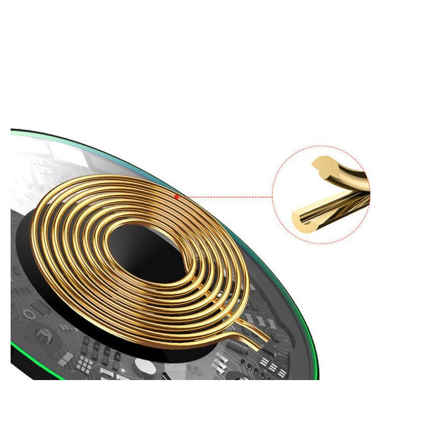 Incarcator Wireless Flippy, Fast Charge, 15W, Ultra Slim, compatibil cu iPhone, cablu inclus, Rotund, Negru - vivimall.ro