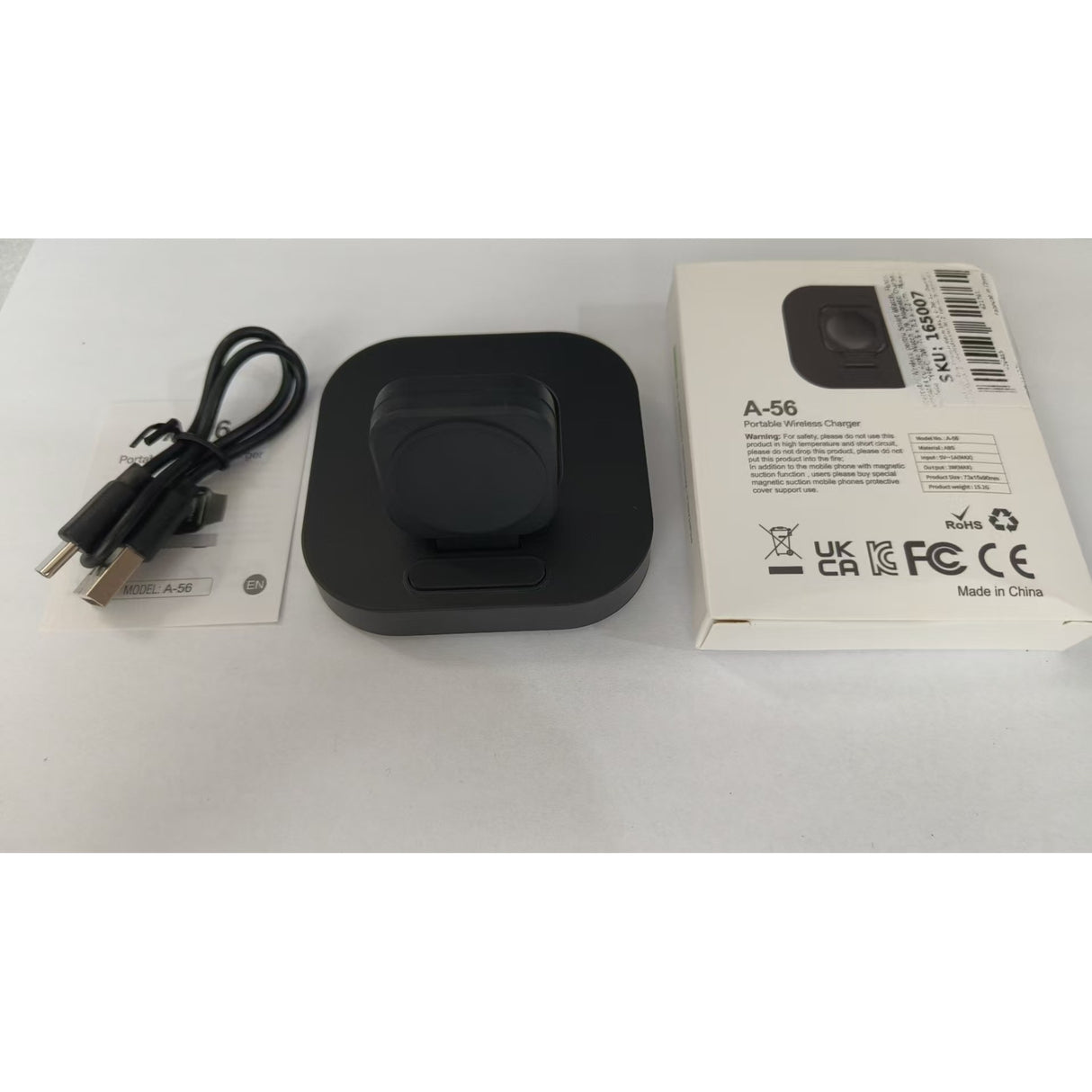 Incarcator Wireless pentru Smart iWatch, Vivimall, Compatibil cu Apple iWatch 1/9, Magnetic Charger, Interfata TYPE-C, 3W, 7.5 x 7.5 x 1.2 cm, Pliabil, Negru - vivimall.ro