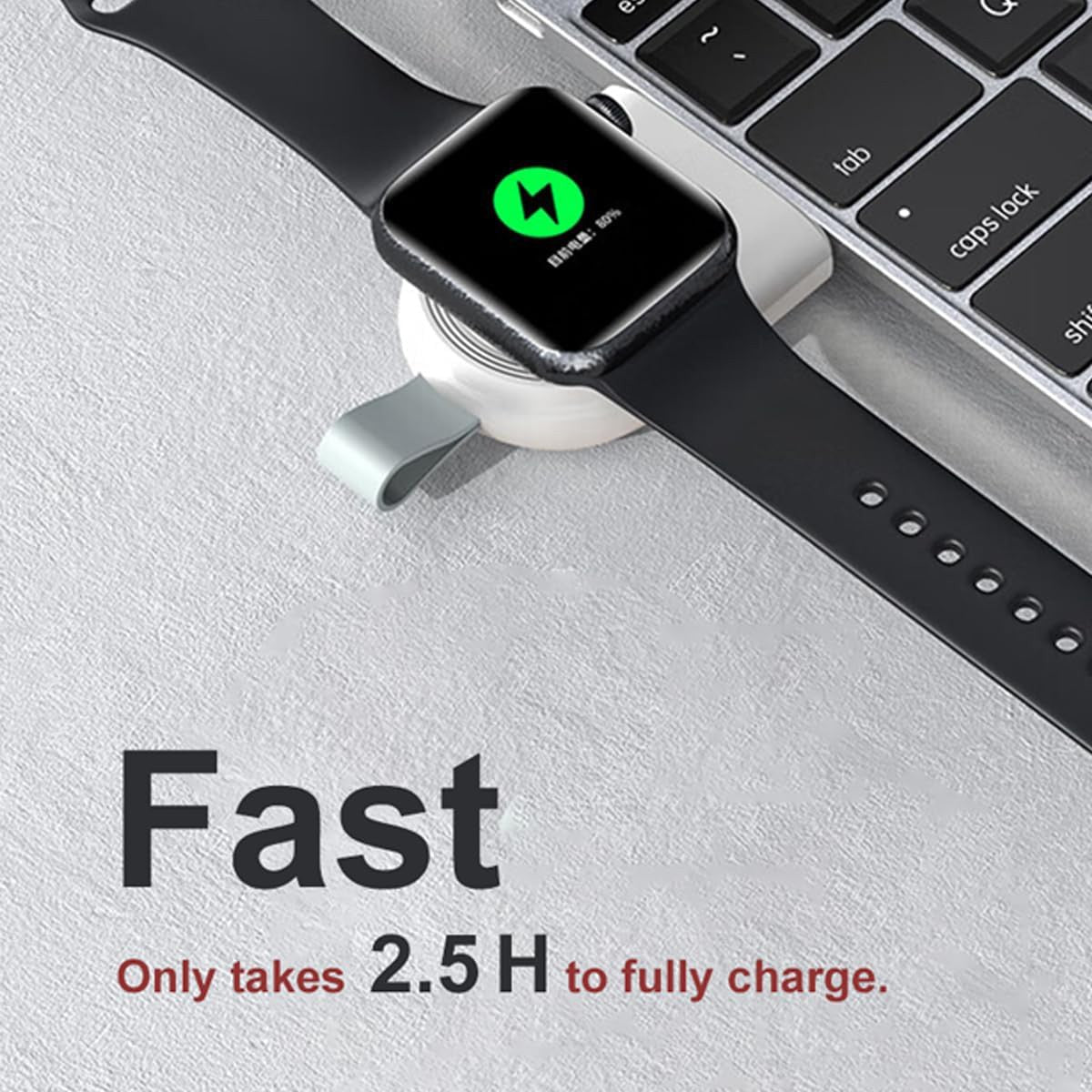 Incarcator Wireless pentru Smart Watch, Vivimall, Compatibil cu Apple iWatch 1/9, Magnetic, Interfata TYPE-C, Fara Cablu direct in Statie sau Calculator, Alb - vivimall.ro